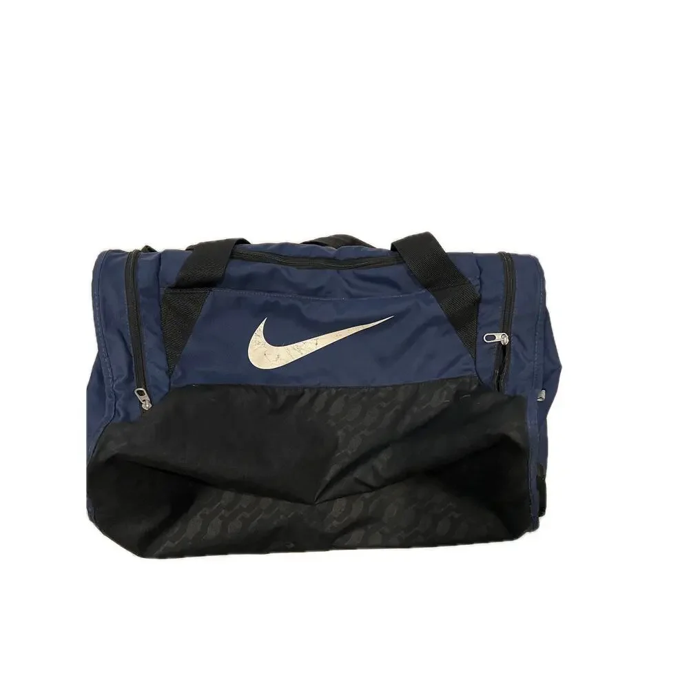 Nike Brasilia 9.5 Blue Black Medium 60L Duffel Gym Bag